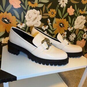 Aerosoles Chunky Off-White Loafer with Silver Detail